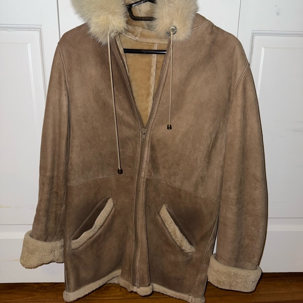 Men's Tan Shearling Coat